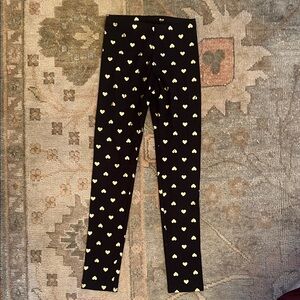Kids Black Heart Leggings